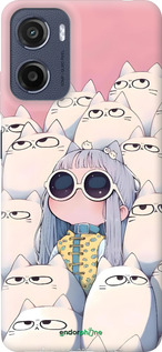 Силиконовый чехол Малышка с котами для Motorola Moto E15 - 6295u-4147 изображение 