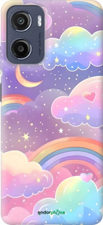 Силиконовый чехол Облака и радуга для Motorola Moto E15 - 6312u-4147 изображение 