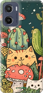 Силиконовый чехол Коты грибы для Motorola Moto E15 - 6321u-4147 изображение 