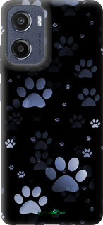 Силиконовый чехол С синими отпечатками лап для Motorola Moto E15 - 6441u-4147 изображение 