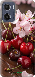 Силиконовый чехол Вишня в шоколаде для Motorola Moto E15 - 6698u-4147 изображение 