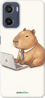 Силиконовый чехол Funny Capybara CEO Working для Motorola Moto E15 - 6777u-4147 изображение 