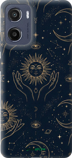 Силиконовый чехол Celestial Harmony: Sun & Moon Gold Mystic Pattern для Motorola Moto E15 - 6778u-4147 изображение 