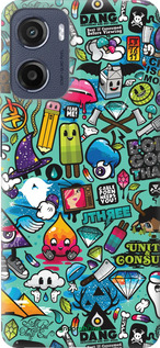 Силиконовый чехол Стикер бомбинг 1 для Motorola Moto E15 - 693u-4147 изображение 