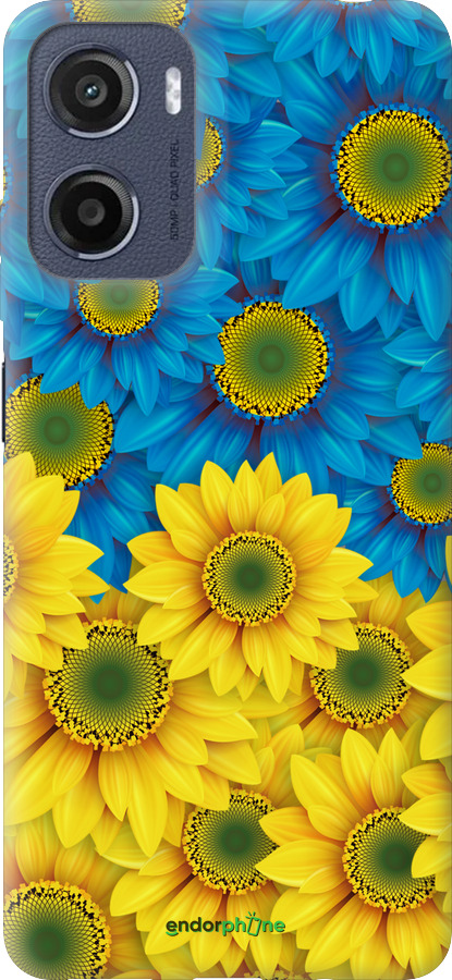 Силиконовый чехол Жёлто-голубые цветы для Motorola Moto G05 - 1048u-3949 изображение 