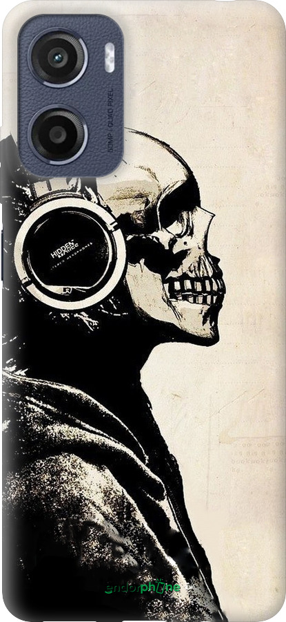 Силиконовый чехол Скелет-меломан v2 для Motorola Moto E15 - 1200u-4147 изображение 