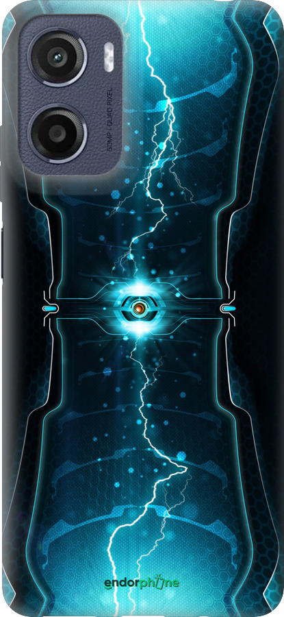 Силиконовый чехол Молнии в цилиндре для Motorola Moto E15 - 120u-4147 изображение 