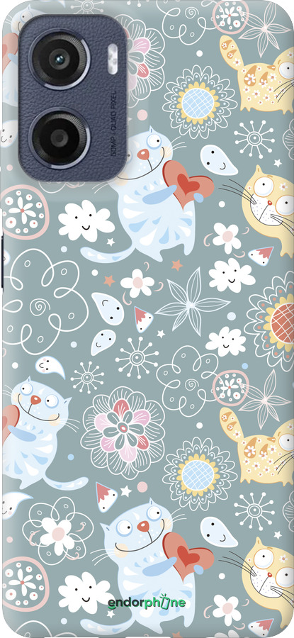 Силиконовый чехол Котята v3 для Motorola Moto E15 - 1223u-4147 изображение 