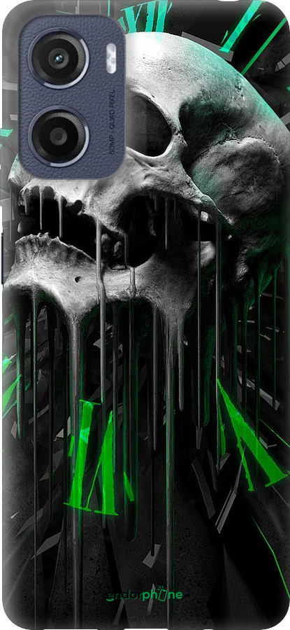 Силиконовый чехол Череп-часы для Motorola Moto E15 - 4100u-4147 изображение 