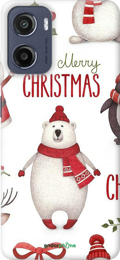 Силиконовый чехол Merry Christmas для Motorola Moto E15 - 4106u-4147 изображение 