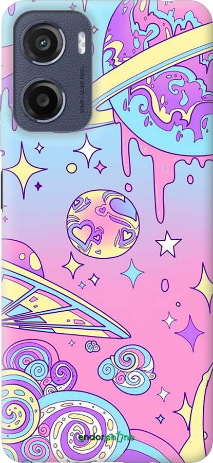 Силиконовый чехол Розовая галактика для Motorola Moto E15 - 4146u-4147 изображение 