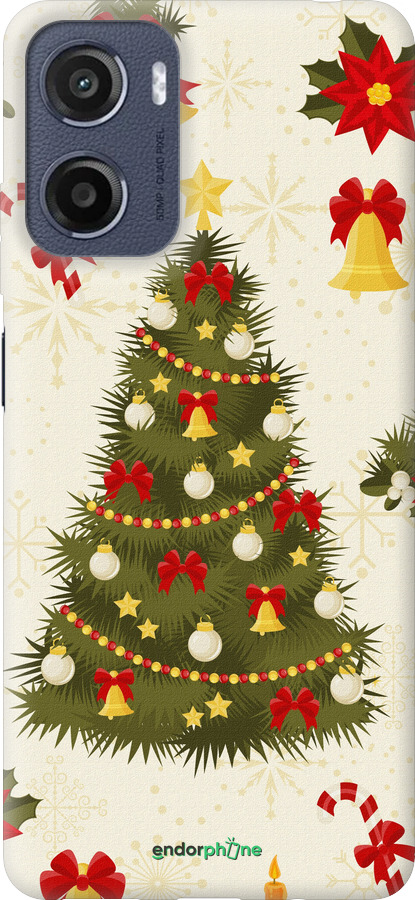 Силиконовый чехол Новогодняя елка для Motorola Moto E15 - 4198u-4147 изображение 