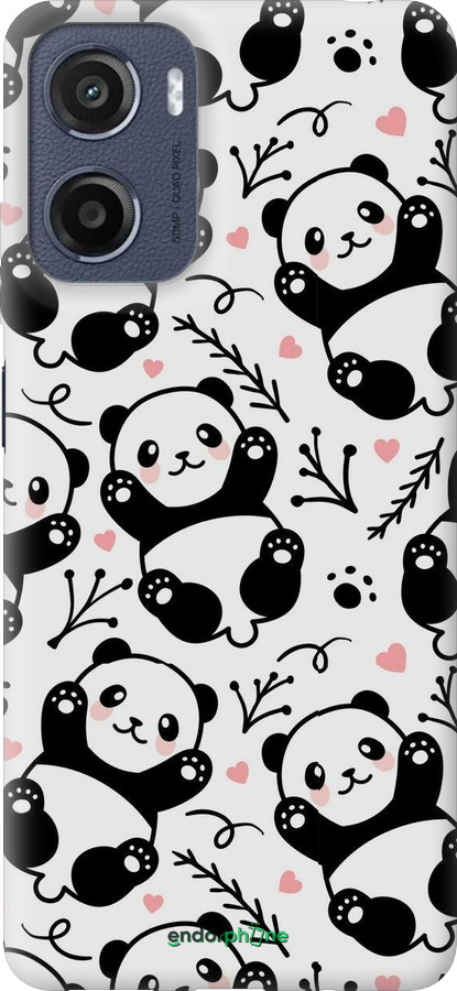 Силиконовый чехол Панды для Motorola Moto E15 - 4318u-4147 изображение 