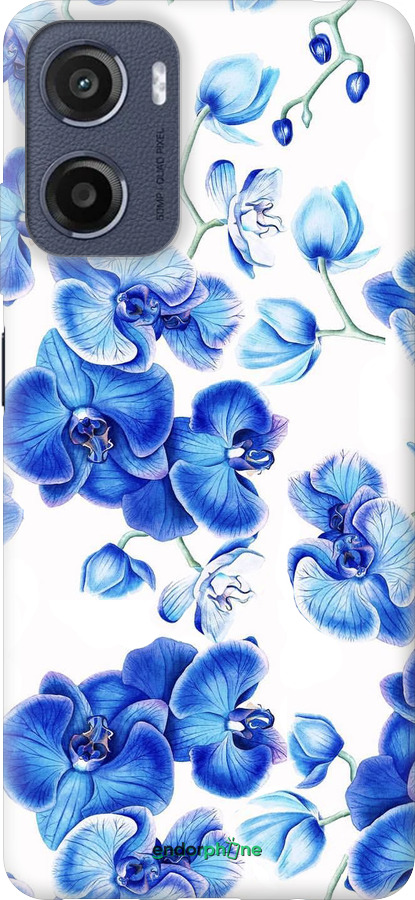 Силиконовый чехол Голубые орхидеи для Motorola Moto E15 - 4406u-4147 изображение 