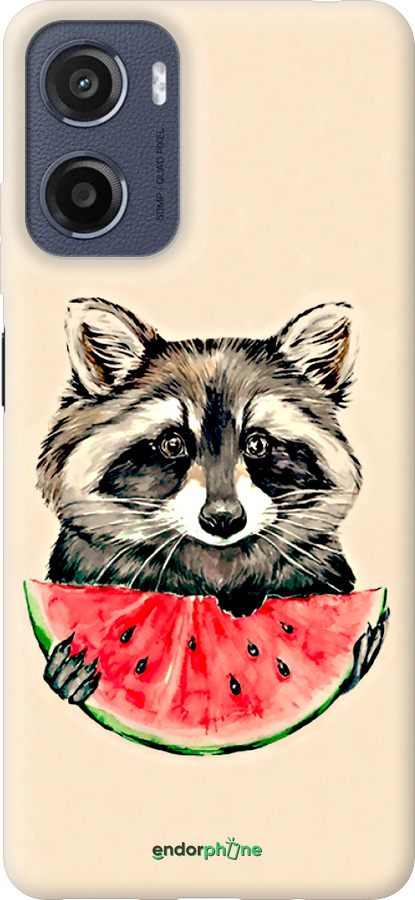 Силиконовый чехол Енотик с арбузом для Motorola Moto E15 - 4605u-4147 изображение 