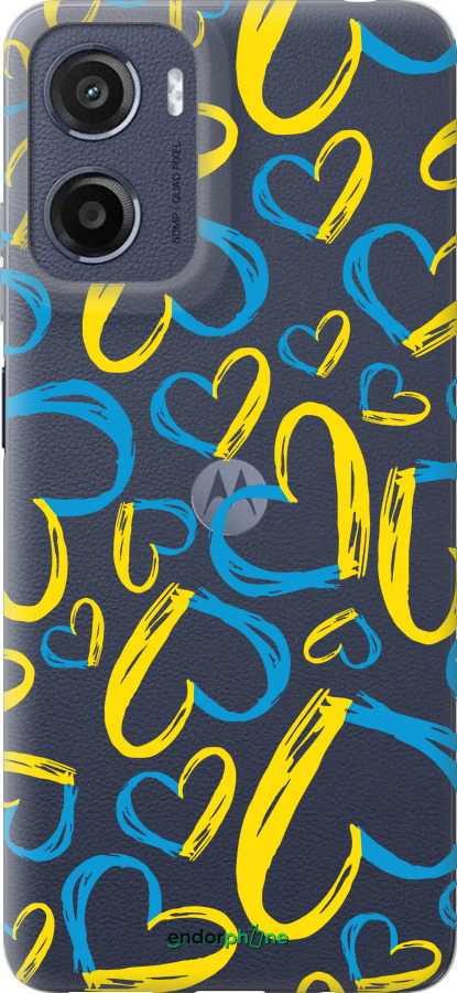 Силиконовый чехол Сердца UA для Motorola Moto E15 - 5292u-4147 изображение 