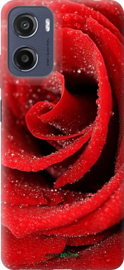 Силиконовый чехол Красная роза для Motorola Moto E15 - 529u-4147 изображение 