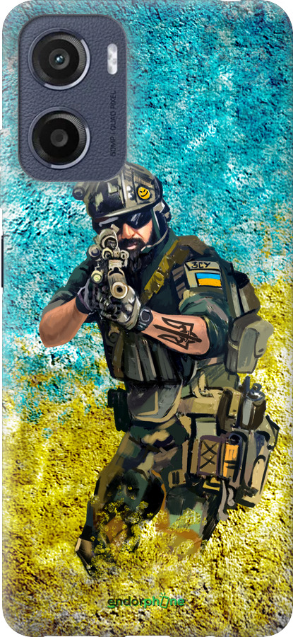 Силиконовый чехол Воин ЗСУ для Motorola Moto E15 - 5311u-4147 изображение 