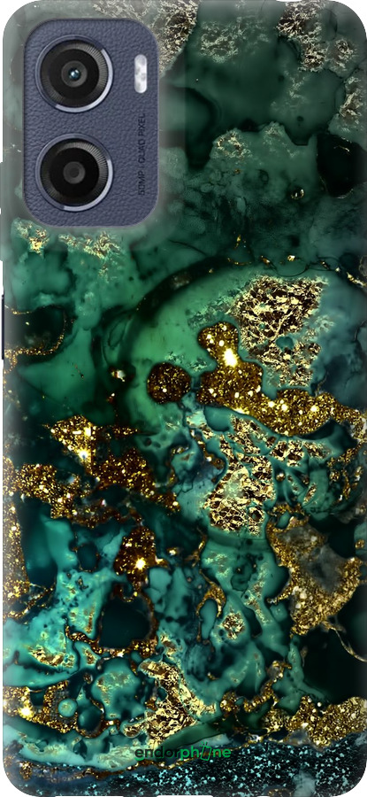 Силіконовий чехол Мармур золото багатство для Motorola Moto E15 - 5419u-4147 изображение 