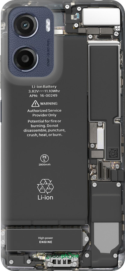 Силиконовый чехол Детали смартфона для Motorola Moto E15 - 5487u-4147 изображение 