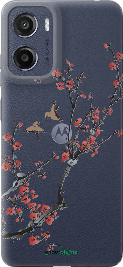 Силіконовий чехол Сакура v2 для Motorola Moto E15 - 5538u-4147 изображение 