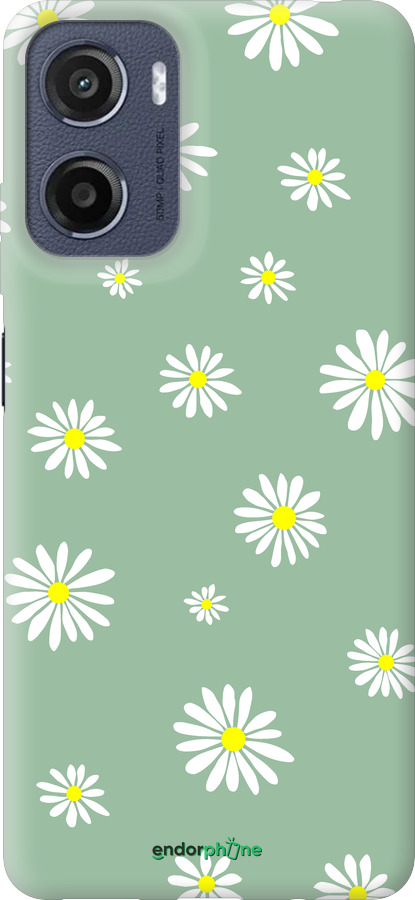 Силиконовый чехол Ромашки v4 для Motorola Moto E15 - 5603u-4147 изображение 