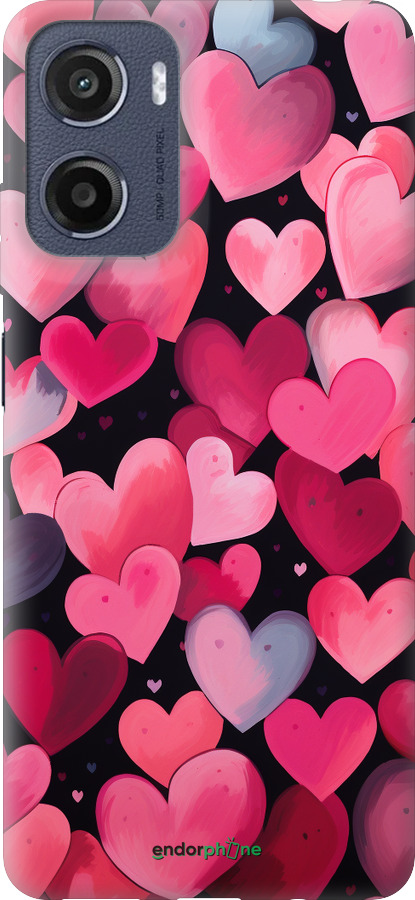 Силиконовый чехол Сердечки 4 для Motorola Moto E15 - 5662u-4147 изображение 