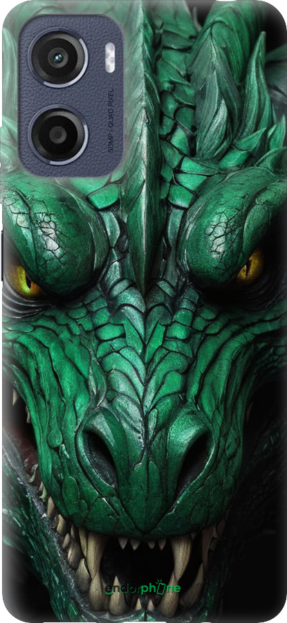 Силиконовый чехол Зелёный дракон v2 для Motorola Moto E15 - 5817u-4147 изображение 