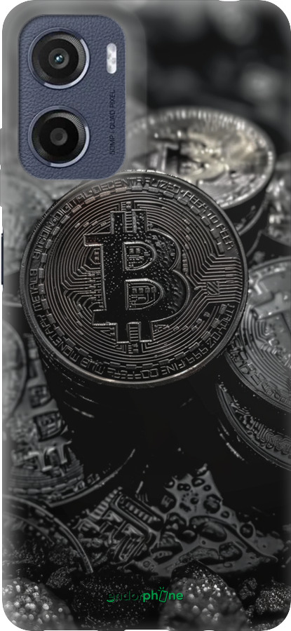 Силиконовый чехол Black Bitcoin для Motorola Moto E15 - 6090u-4147 изображение 