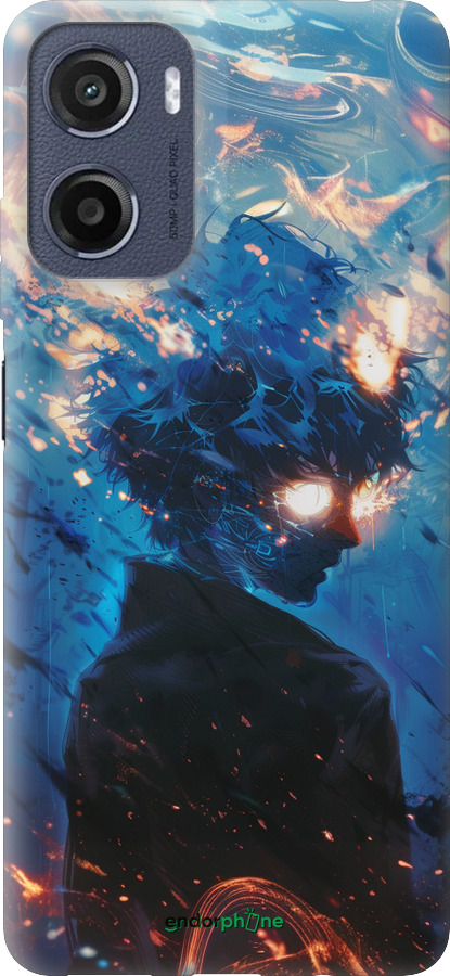 Силиконовый чехол Сатору Годжо для Motorola Moto E15 - 6129u-4147 изображение 