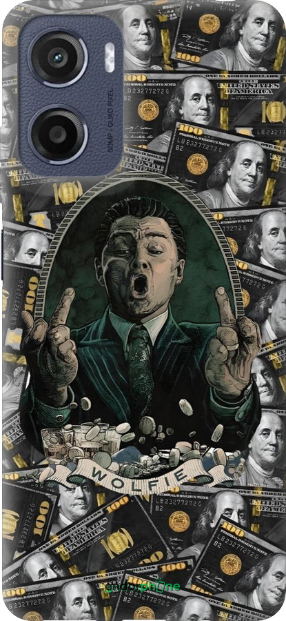 Силиконовый чехол Волк с валл стрит для Motorola Moto E15 - 6287u-4147 изображение 