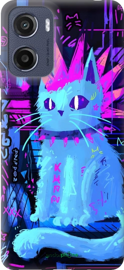 Силиконовый чехол Кот панк для Motorola Moto G05 - 6311u-3949 изображение 