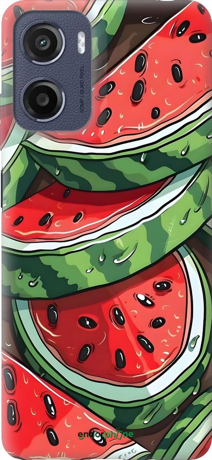 Силиконовый чехол Арбуз для Motorola Moto E15 - 6315u-4147 изображение 