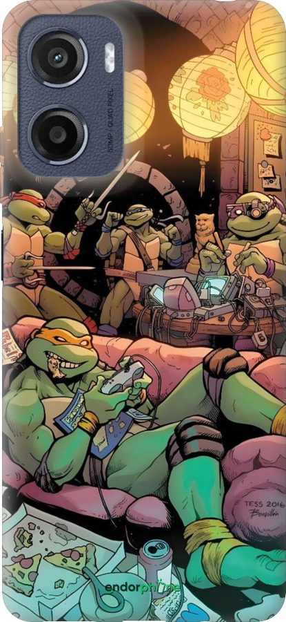 Силиконовый чехол Черепашки нинзя для Motorola Moto E15 - 6346u-4147 изображение 
