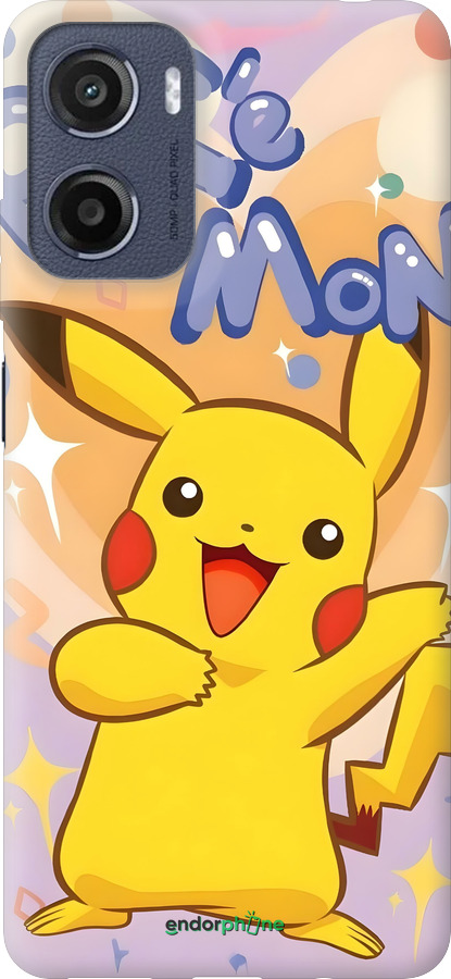 Силиконовый чехол Пикачу для Motorola Moto E15 - 6383u-4147 изображение 