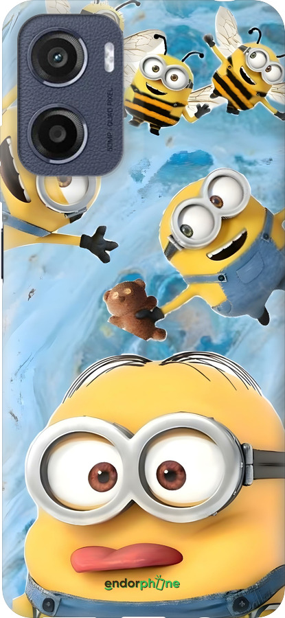 Силиконовый чехол Миньоны для Motorola Moto E15 - 6386u-4147 изображение 