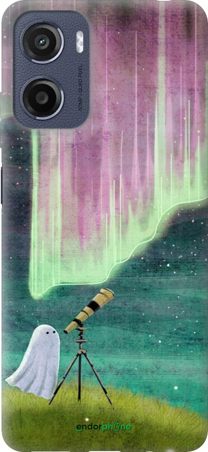 Силиконовый чехол Привидение и звезды для Motorola Moto E15 - 6443u-4147 изображение 