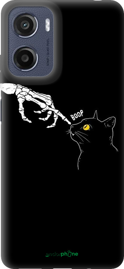 Силиконовый чехол Кошка для Motorola Moto E15 - 6505u-4147 изображение 