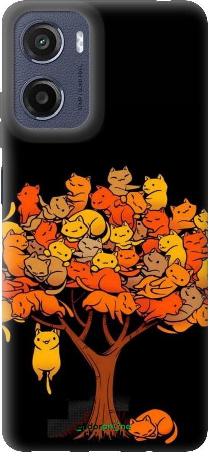 Силиконовый чехол Дерево и котики для Motorola Moto E15 - 6516u-4147 изображение 