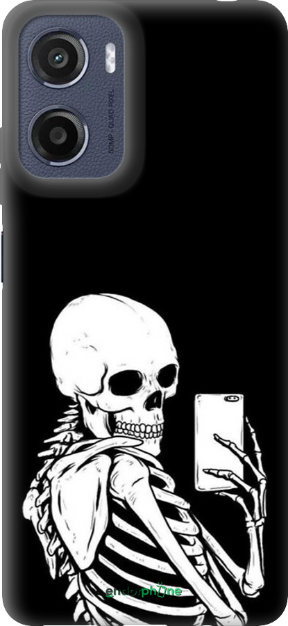 Силиконовый чехол Скелет делает Selfie для Motorola Moto G05 - 6535u-3949 изображение 