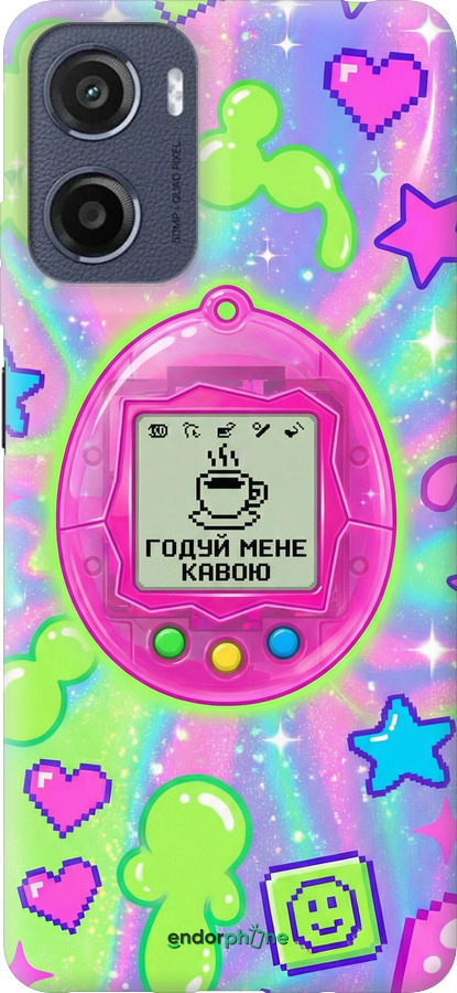 Силиконовый чехол Y2K Aesthetic Retro Pet: Годуй мене кавою для Motorola Moto E15 - 6784u-4147 изображение 