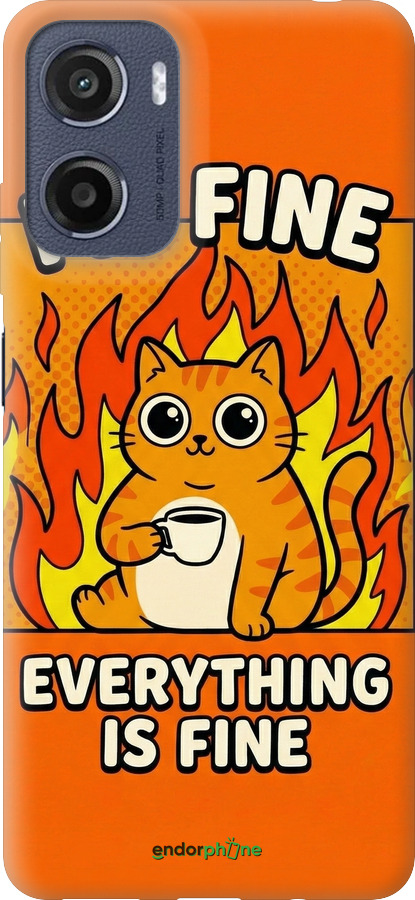 Силиконовый чехол Funny Cat для Motorola Moto E15 - 6786u-4147 изображение 