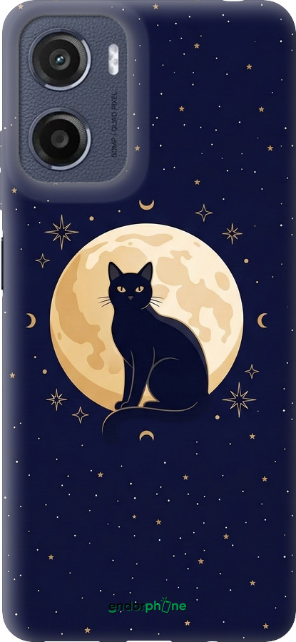 Силиконовый чехол Cute Cat Celestial/Witchy для Motorola Moto E15 - 6787u-4147 изображение 
