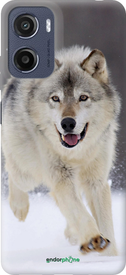 Силиконовый чехол Бегущий волк для Motorola Moto E15 - 826u-4147 изображение 