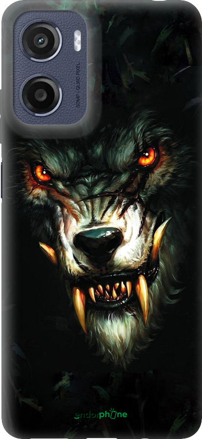 Силиконовый чехол Дьявольский волк для Motorola Moto E15 - 833u-4147 изображение 