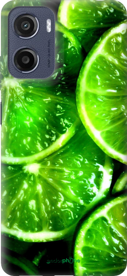 Силиконовый чехол Зелёные дольки лимона для Motorola Moto E15 - 852u-4147 изображение 
