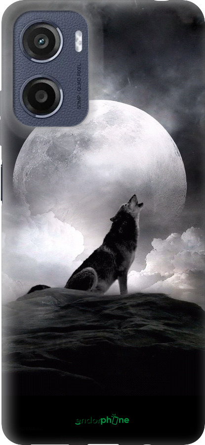 Силиконовый чехол Воющий волк для Motorola Moto E15 - 934u-4147 изображение 