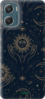 Силиконовый чехол Celestial Harmony: Sun & Moon Gold Mystic Pattern для Motorola Moto G06 - 6778u-4187 изображение 