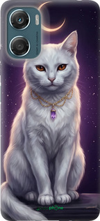 Силиконовый чехол Mystic White Cat Gothic Dark Purple Gold для Motorola Moto G06 - 6805u-4187 изображение 