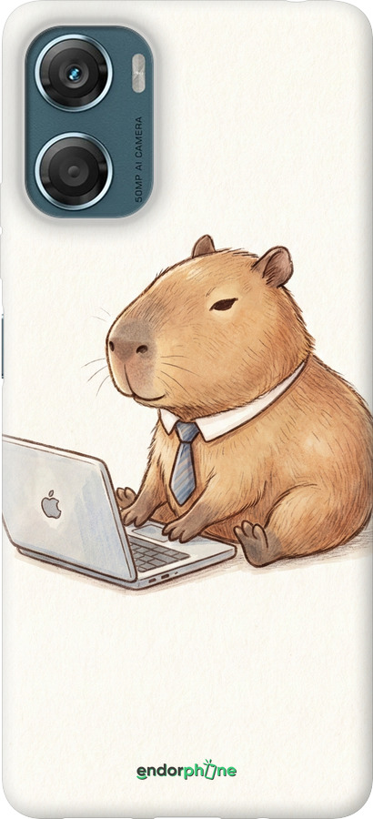 Силиконовый чехол Funny Capybara CEO Working для Motorola Moto G06 - 6777u-4187 изображение 